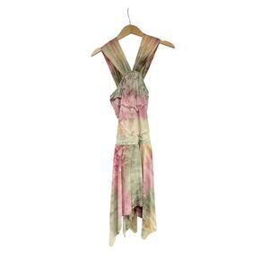 Dansco Watercolor Multicolor High Neck Lyrical Costume Sharkbite Hem Adult Large